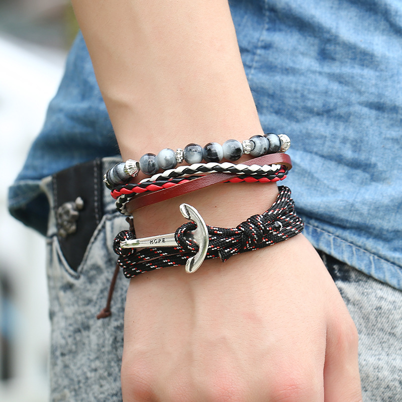 3pcs Retro Anchor Genuine Leather Bracelet Handmade Weave Rope Multi Layer Leather Bracelet Set Men Women Jewelry Accessories
3pcs Retro Anchor Genuine Leather Bracelet Handmade Weave Rope Multi Layer Leather Bracelet Set Men Women Jewelry Accessories
