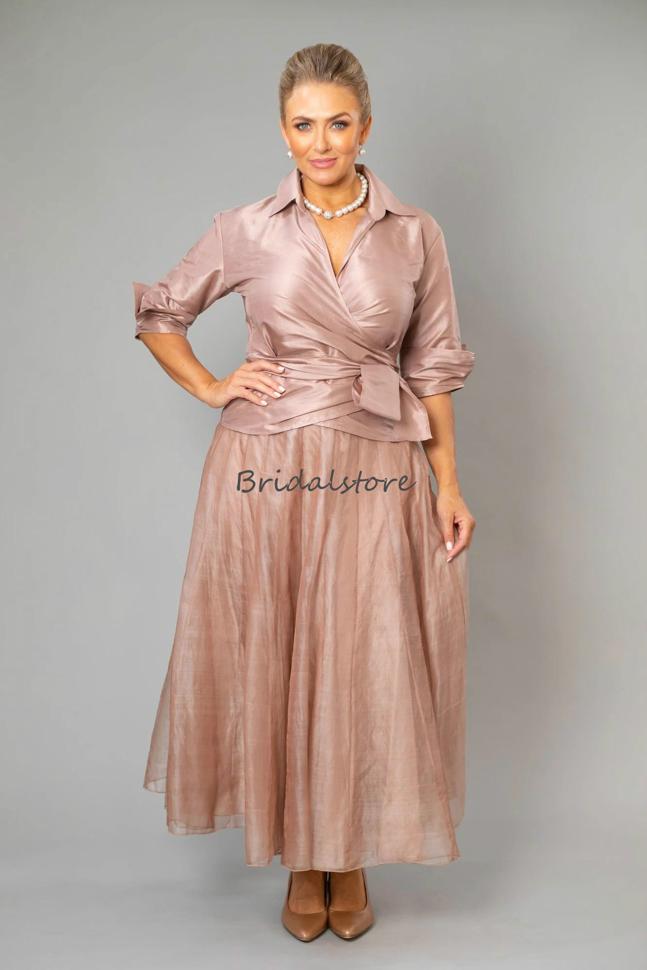 Plus Size Brick Red Mopther Of The Bride Dresses With Sleeves Elegant Ankle Length Country Wedding Guest Party Dresses 2021 Formal Mom Wear