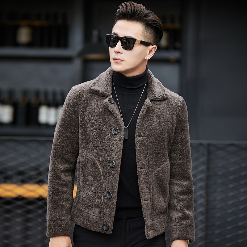 Winter Jacket Real Natural Fur Coat Men Sheep Shearing 100% Wool Coat Short Leather Jackets Two Side Wear YC1993 KJ820, Black
Winter Jacket Real Natural Fur Coat Men Sheep Shearing 100% Wool Coat Short Leather Jackets Two Side Wear YC1993 KJ820, Black