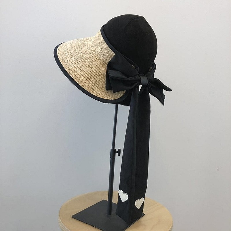 Spring and summer love ribbon bowknot female elegant retro raffia grass top straw hat beach sunscreen cool hat, Beige
Spring and summer love ribbon bowknot female elegant retro raffia grass top straw hat beach sunscreen cool hat, Beige