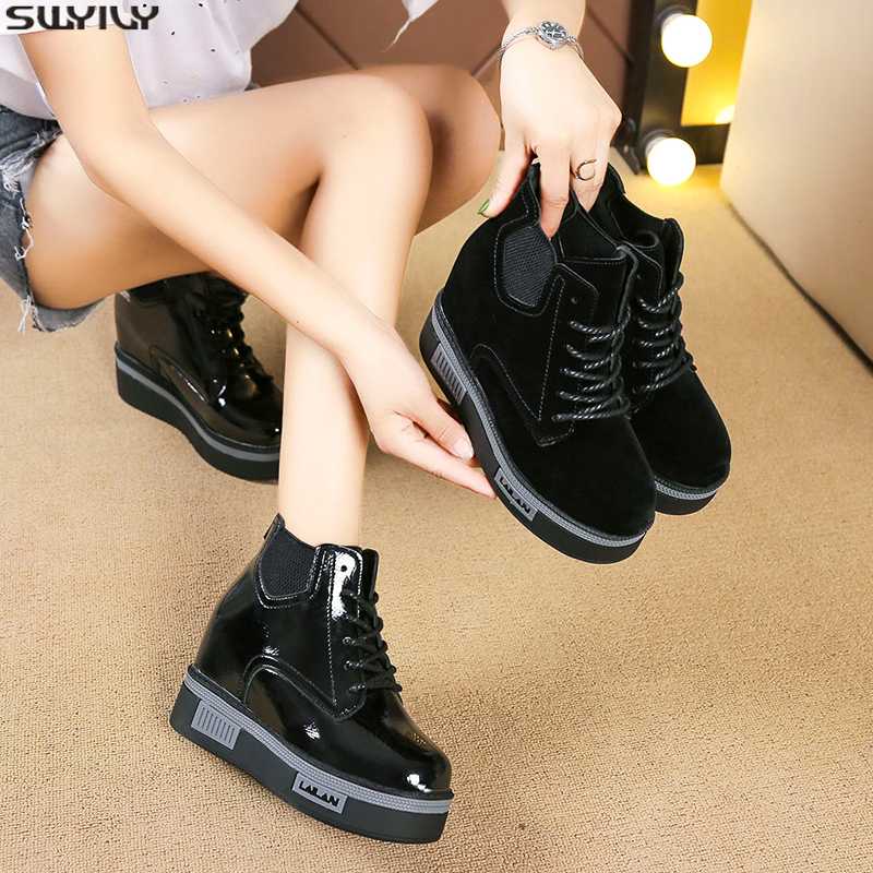 SWYIVY PU Lace Up Wedge Shoes Woman 2020 Autumn Casual Height Increasing Women Shoes Ankle Boots For Women Platform Boots Ladies, Blackpu
SWYIVY PU Lace Up Wedge Shoes Woman 2020 Autumn Casual Height Increasing Women Shoes Ankle Boots For Women Platform Boots Ladies, Blackpu