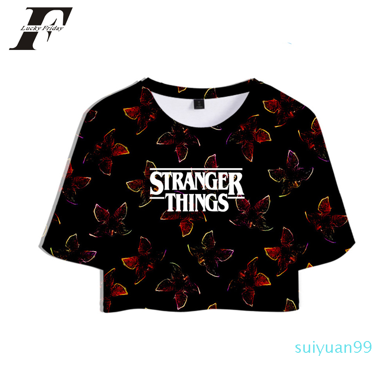 Vente chaude Nouvelle t-shirt 3d Women Horror TV Series Stranger Thing 3D tshirt tops cultures t-shirts courts sexy Ventes décontractées