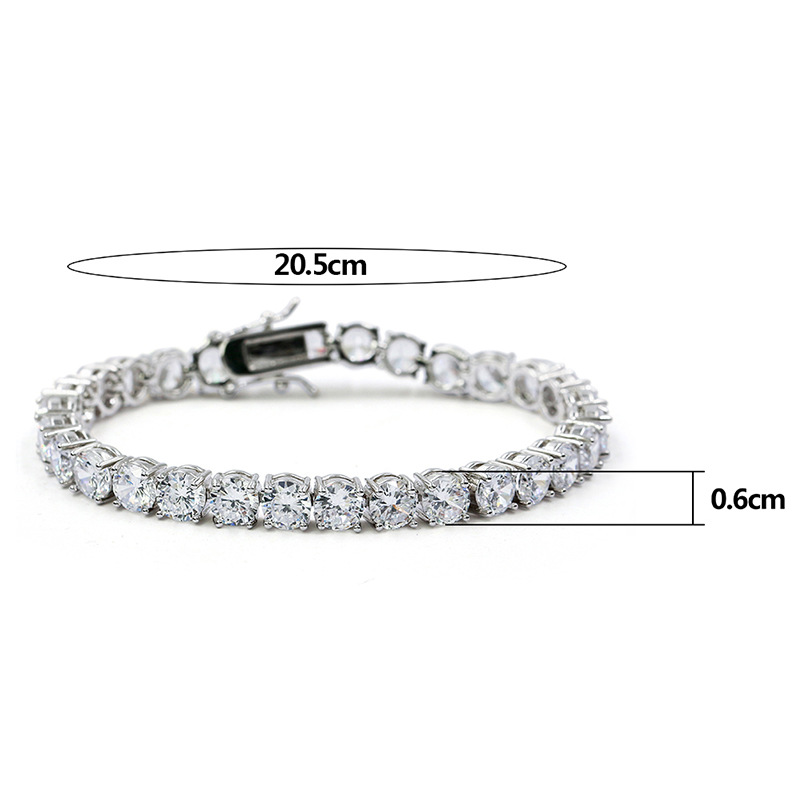 Mens Iced Out Tennis Chain Gold Silver Bracelet Fashion Hip Hop Bracelets Jewelry 345mm 78inch