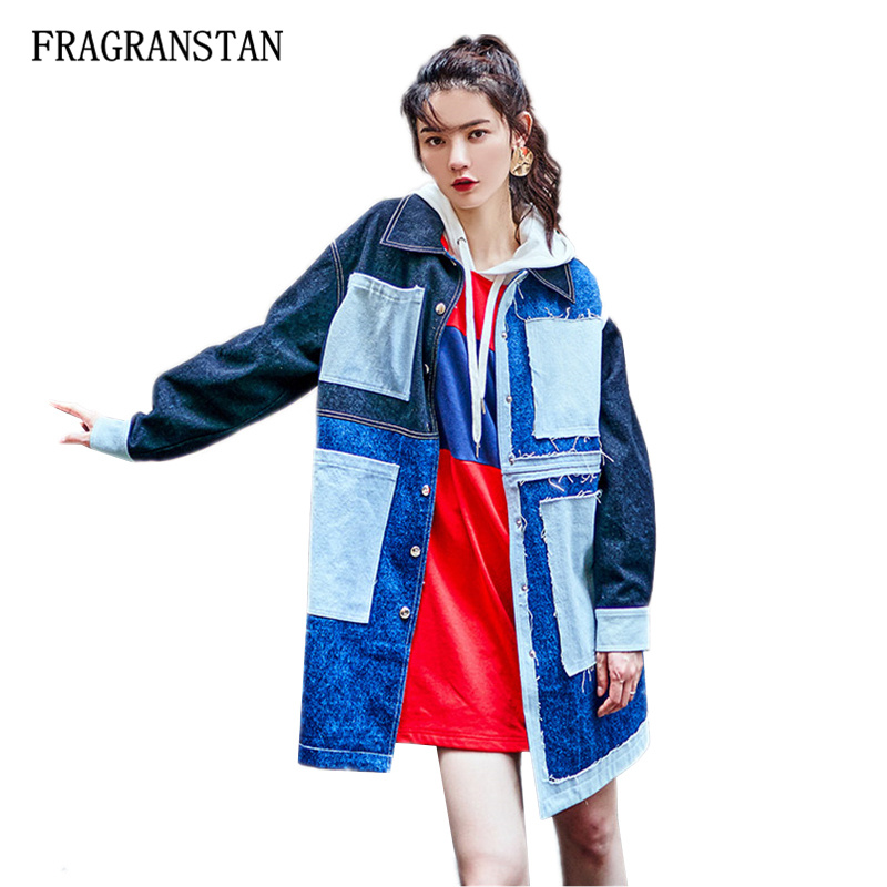 Harajuku Hit Color Patch Designs Patchwork Denim Trench Coat Autumn Winter Women New Fashion Casual Loose Street Style Coat Q341, Picture color
Harajuku Hit Color Patch Designs Patchwork Denim Trench Coat Autumn Winter Women New Fashion Casual Loose Street Style Coat Q341, Picture color
