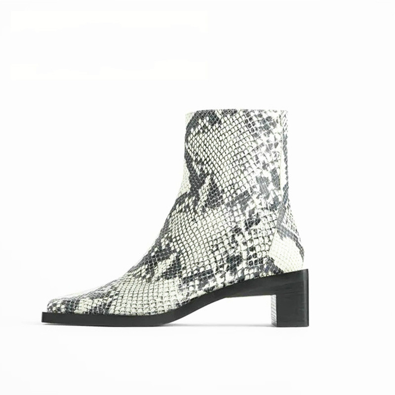 Boots women square toe fashion short boots thick heel mid-heel zipper snake print women's shoes ankle zapatos de mujer, Black
Boots women square toe fashion short boots thick heel mid-heel zipper snake print women's shoes ankle zapatos de mujer, Black