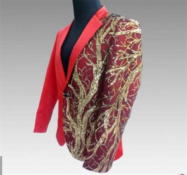 Handsome Black Mens Wedding Groom Tuxedos Gold Sequings Beading Custom Made One Piece Mens Coat Cheap Tuxedos