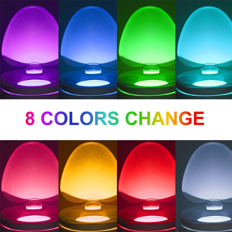 Toilet Night Lights Motion Sensor 8color 16 color Changing LED Bowl Nightlight Waterproof Close Stool Night LED Luminaria WC Lamp