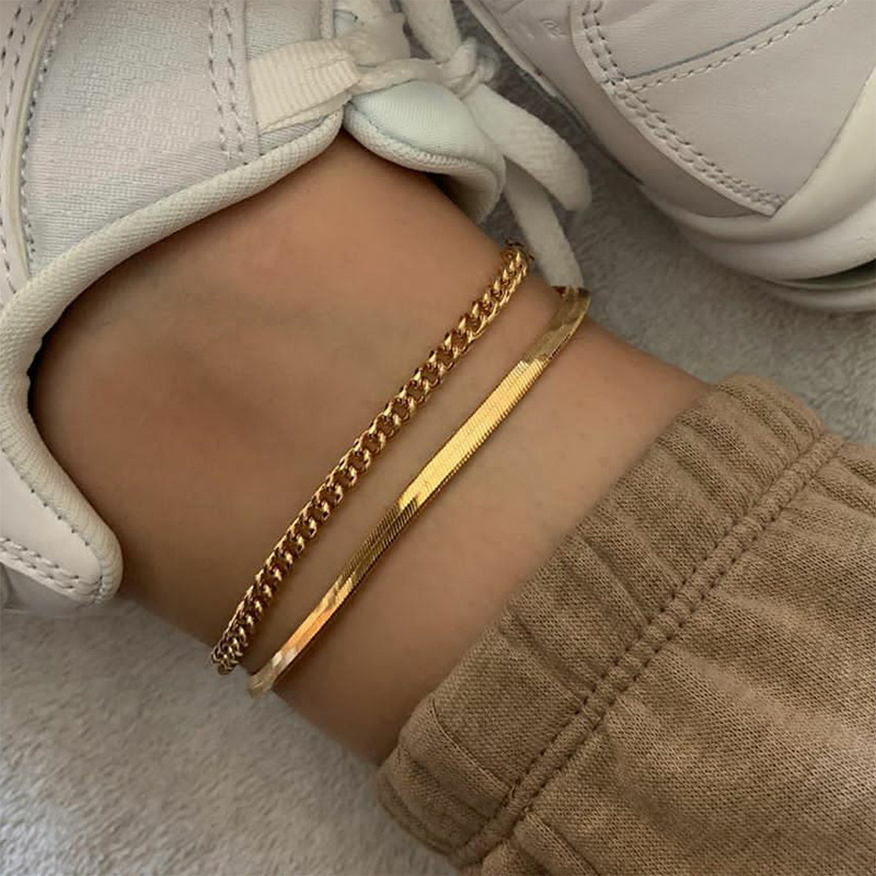 2020 Rose Gold Color Stainless Steel Snake Chain Anklet Female Korean Simple Retro foot bracelet beach accessories boho jewelry
2020 Rose Gold Color Stainless Steel Snake Chain Anklet Female Korean Simple Retro foot bracelet beach accessories boho jewelry