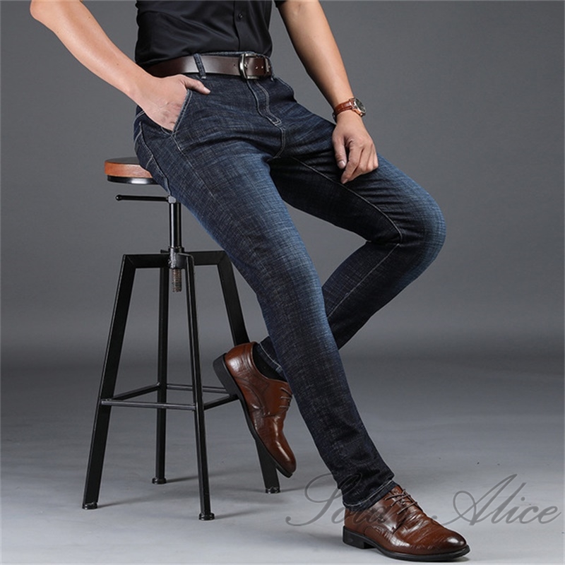 Free shipping 2020 men's new straight jeans middle-aged high-end business slim casual pants, Black
Free shipping 2020 men's new straight jeans middle-aged high-end business slim casual pants, Black