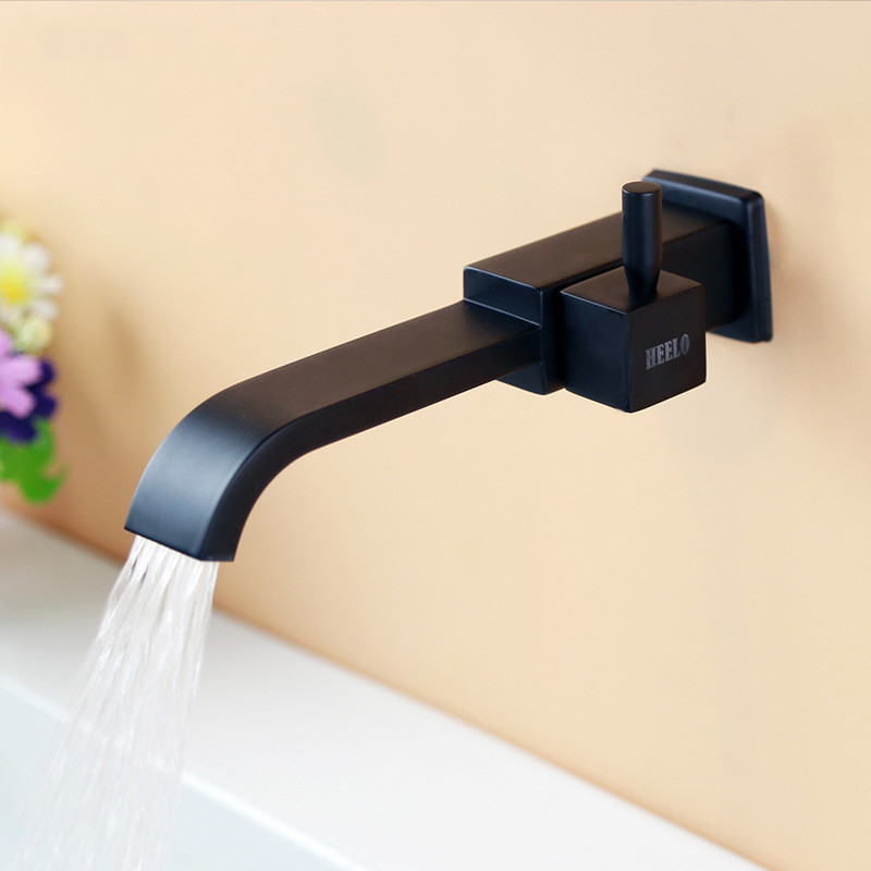 Black all copper single cold rectangular household 4 points mop pool in-wall faucet
Black all copper single cold rectangular household 4 points mop pool in-wall faucet