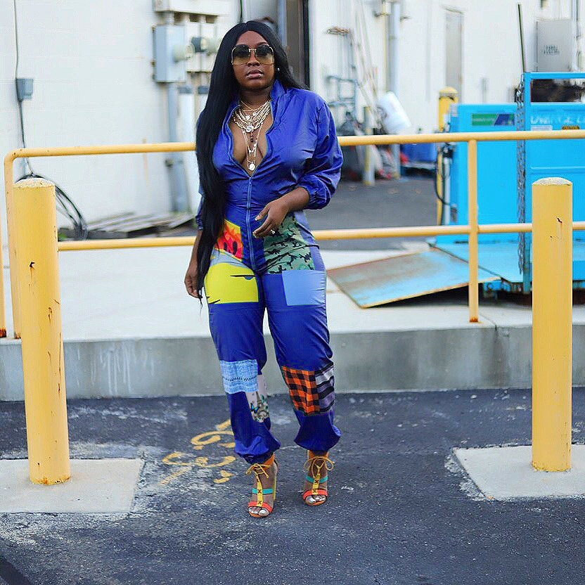 Women Colourful Printing Patchwork Night Club Jumpsuit Casual Long Sleeve O Neck Zipper Up Rompers Outfit Streetwear Overalls T200808