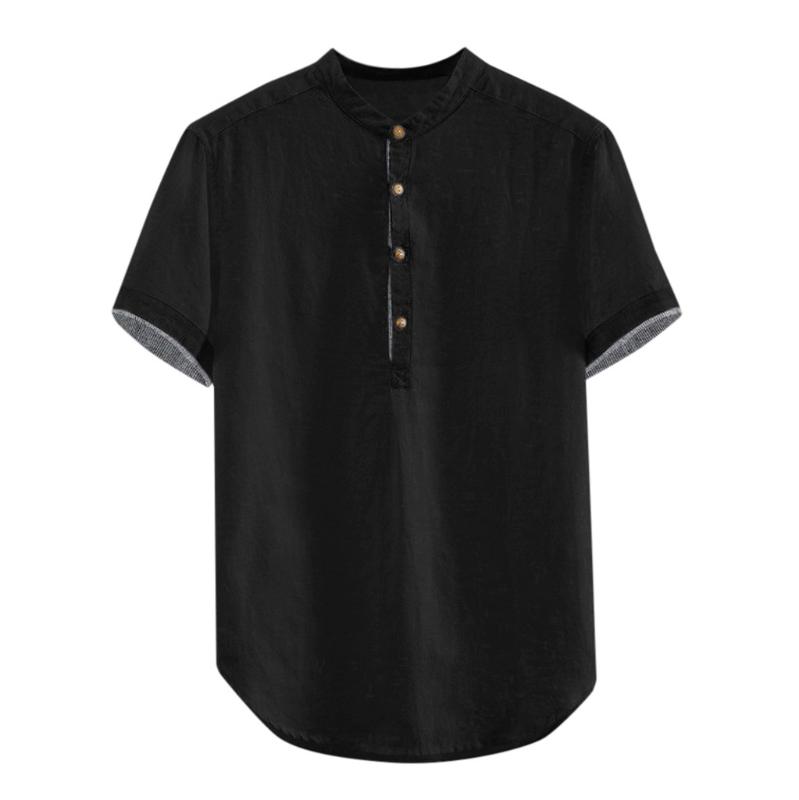 KLV short sleeve male shirt Cotton Linen blouse Men's Baggy Solid tunic men's Button Plus Size Tops Blouse, Black
KLV short sleeve male shirt Cotton Linen blouse Men's Baggy Solid tunic men's Button Plus Size Tops Blouse, Black