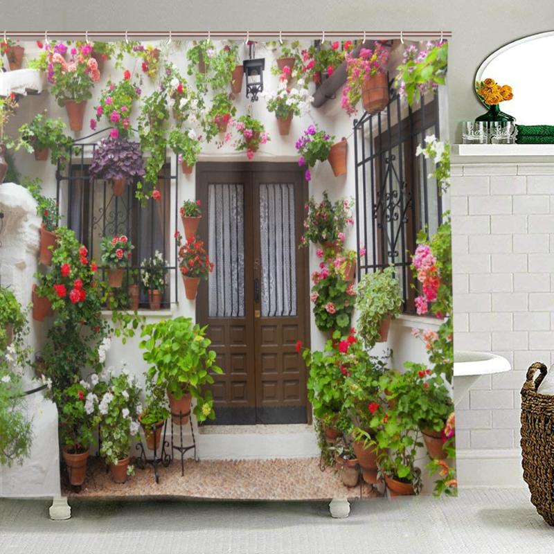 Garden Landscape Shower Curtain Door Surrounded by Flower European Style Bath Curtain Waterproof Polyester Fabric Bathroom Decor
Garden Landscape Shower Curtain Door Surrounded by Flower European Style Bath Curtain Waterproof Polyester Fabric Bathroom Decor