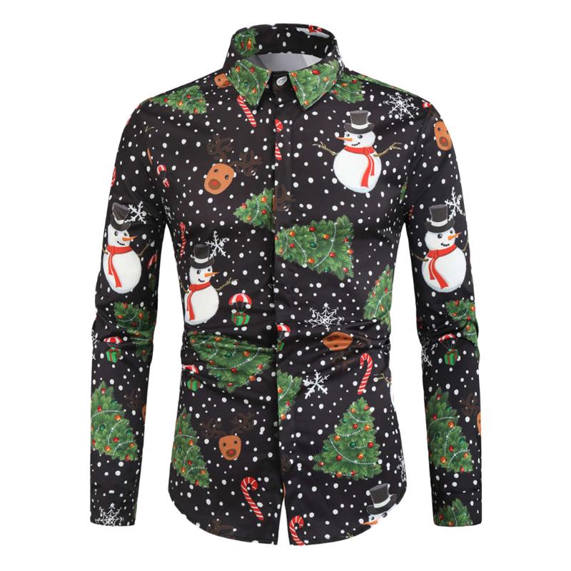 Men Shirt Snowflakes Button Casual Santa Candy Printed Christmas Dress Shirts priting Slim Male Fashion Design Top Mens Clothing, Black
Men Shirt Snowflakes Button Casual Santa Candy Printed Christmas Dress Shirts priting Slim Male Fashion Design Top Mens Clothing, Black