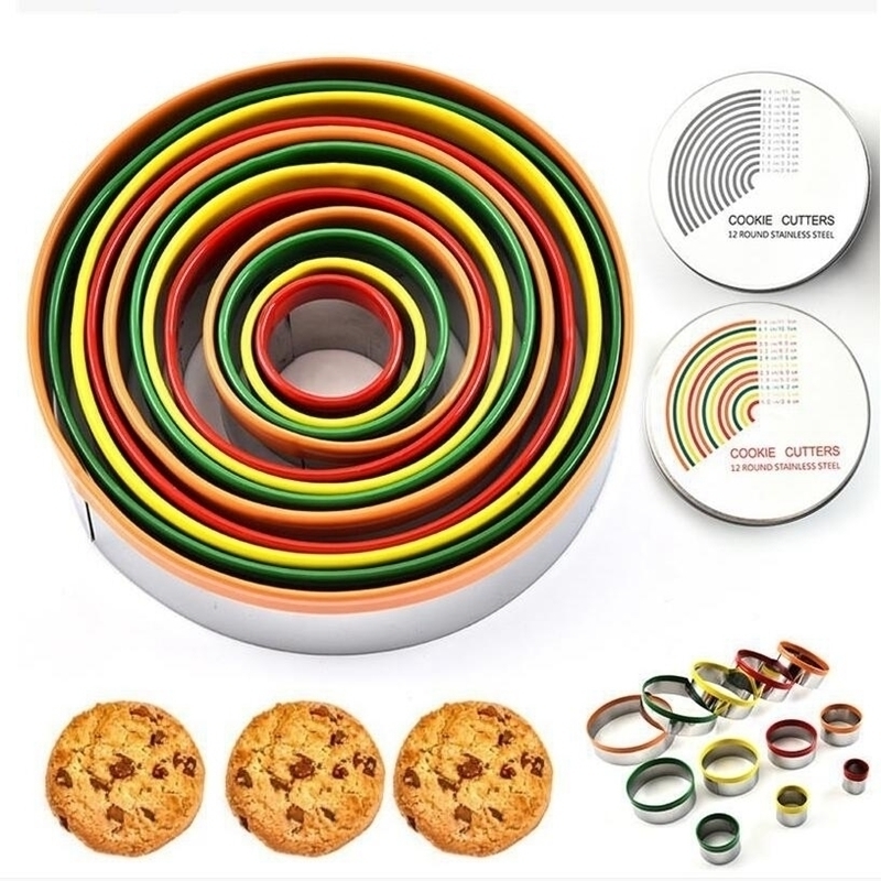 Stainless Steel Biscuit Cutting Set 12Pcs/Set Round Shape Cutting Molds Mousse Cake Biscuit Donuts Cutter Juego De Corte De Galletas
Stainless Steel Biscuit Cutting Set 12Pcs/Set Round Shape Cutting Molds Mousse Cake Biscuit Donuts Cutter Juego De Corte De Galletas