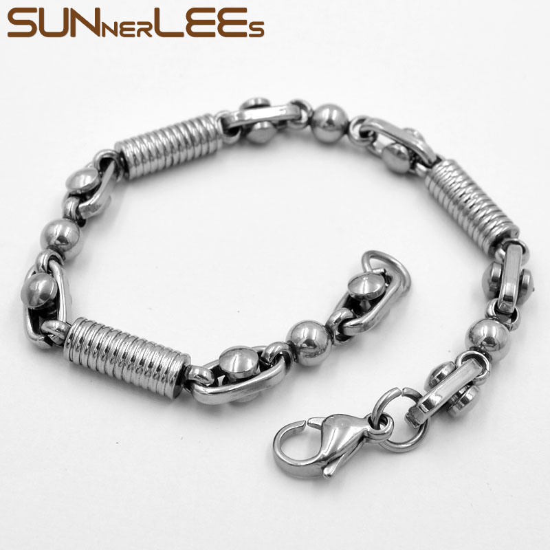 SUNNERLEES Fashion Jewelry Stainless Steel Bracelet 6mm Geometric Beads Link Chain Silver Color Men Women Gift SC138 B
SUNNERLEES Fashion Jewelry Stainless Steel Bracelet 6mm Geometric Beads Link Chain Silver Color Men Women Gift SC138 B