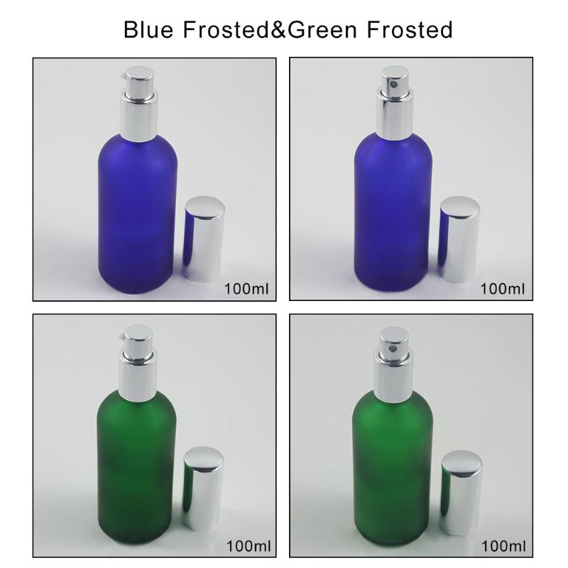 100ml Green Frosted/Blue Frosted Essential Oil Spray And Lotion Pump Bottle 
100ml Green Frosted/Blue Frosted Essential Oil Spray And Lotion Pump Bottle