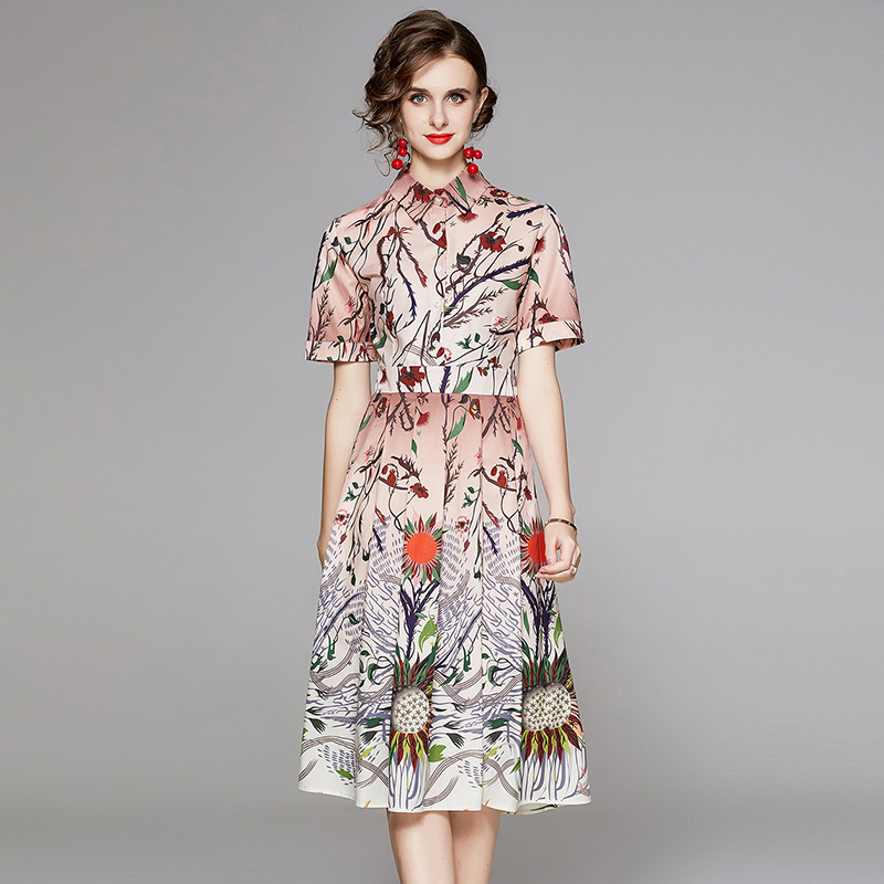 Latest Runway Floral Pink Button Shirt Dress Ladies Designer Sweet Short Sleeve Lapel Printed Holiday Prom Office Slim Pleated Dresses Summer Autumn Women Clothes
Latest Runway Floral Pink Button Shirt Dress Ladies Designer Sweet Short Sleeve Lapel Printed Holiday Prom Office Slim Pleated Dresses Summer Autumn Women Clothes