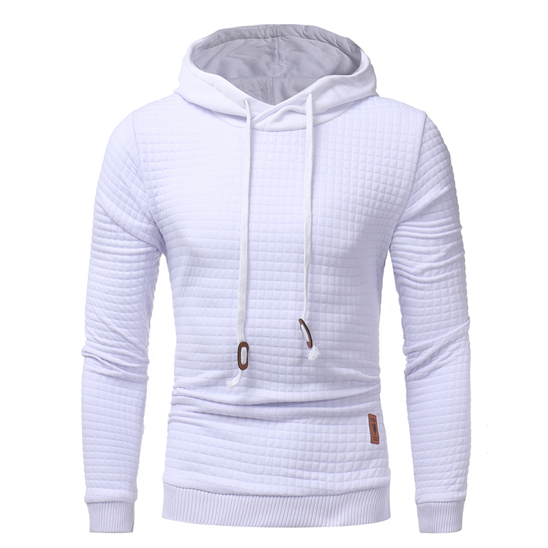 Men's Hoodies & Sweatshirts Pullover Sweatshirt Long Sleeve Casual Comfortable Plaid Style Solid O-Neck Hooded Tops