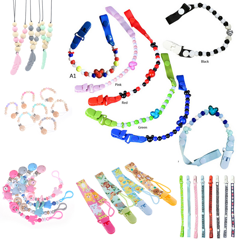 Anti-Drop-Seil Babykette Schnullerclip Nippelhalter für Brustwarzen Kinder Schnullerclips Beißring