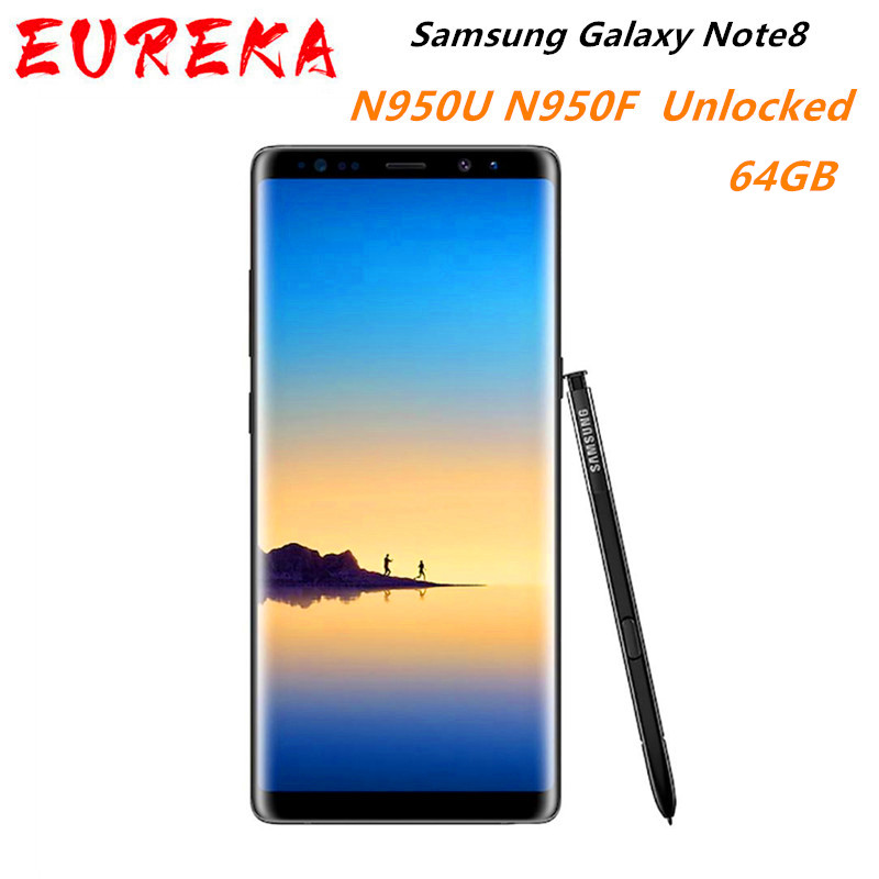Samsung Galaxy Note8 Note 8 N950U N950U1 Original Unlocked LTE Cellphone Octa Core 6.3" Dual 12MP 6G RAM 64G ROM Snapdragon 835