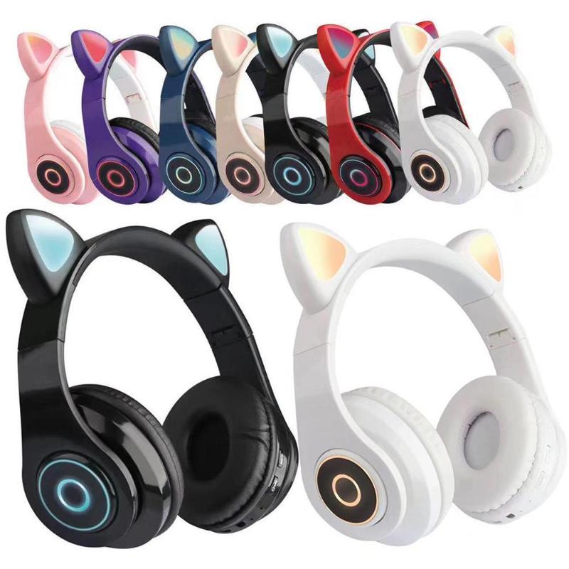 Rechargeable Cartoon Cat Ear Shape Wireless Bluetooth Headphone Gaming Headset 
Rechargeable Cartoon Cat Ear Shape Wireless Bluetooth Headphone Gaming Headset