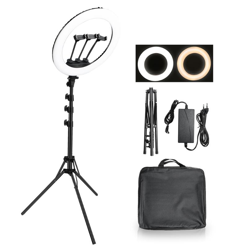 18 Inch 45Cm Selfie Ring Light Led Studio Lighting 3200-5600K Ring Lamps With Stand Tripod 210Cm For Video Ringlight 65W
18 Inch 45Cm Selfie Ring Light Led Studio Lighting 3200-5600K Ring Lamps With Stand Tripod 210Cm For Video Ringlight 65W