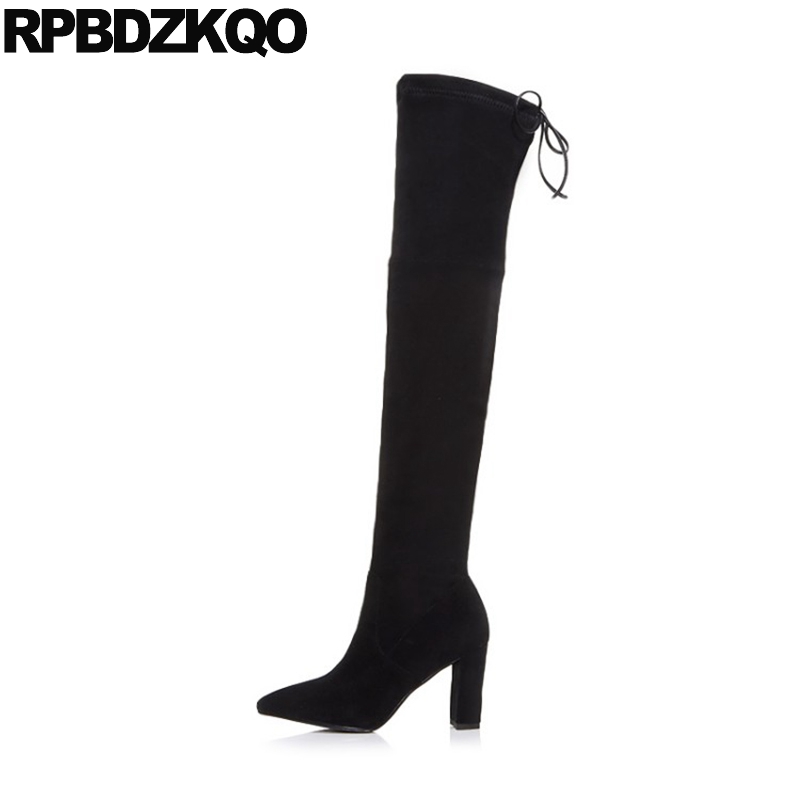 shoes long knee high heel female suede slim thigh women boots over the tall luxury 2020 chunky pointed toe black genuine leather, Black suede
shoes long knee high heel female suede slim thigh women boots over the tall luxury 2020 chunky pointed toe black genuine leather, Black suede