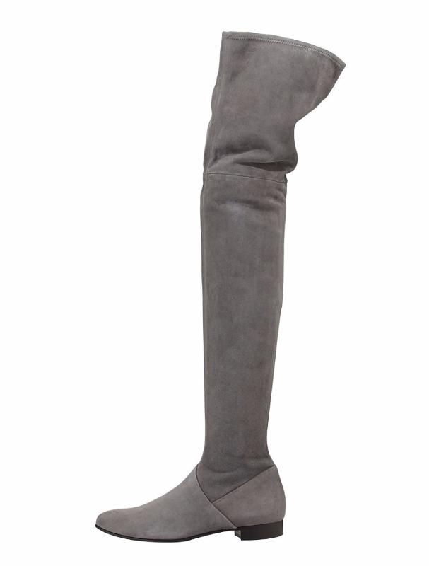 Winter Women Round Toe Flat Heel Over The Knee Boots Thigh High Boots Plus Size Black Custom Shoes Handmade Wholesale