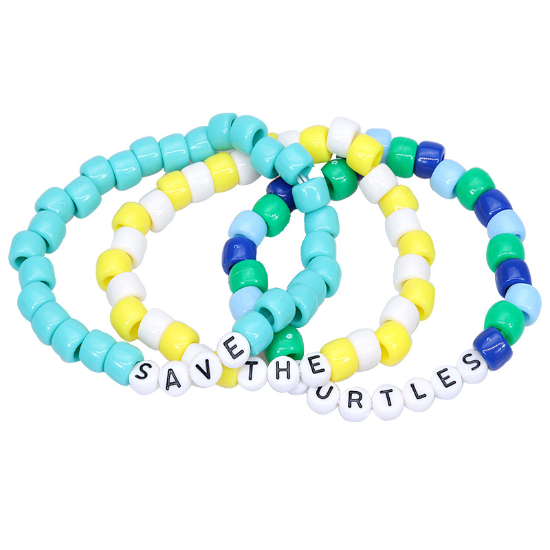 QIMOSHI 12PCS Friendship Word Bracelet Handcrafted Handmade Plur Accessory EDM Music Festival Words Letter Beaded String Bracelets Bangle