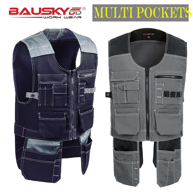 Bauskydd High Quality Men Male Female Outdoor Workwear Mens Work Vests Multifunction Tool Multi Pockets Vests Blue/Grey CX200817
Bauskydd High Quality Men Male Female Outdoor Workwear Mens Work Vests Multifunction Tool Multi Pockets Vests Blue/Grey CX200817