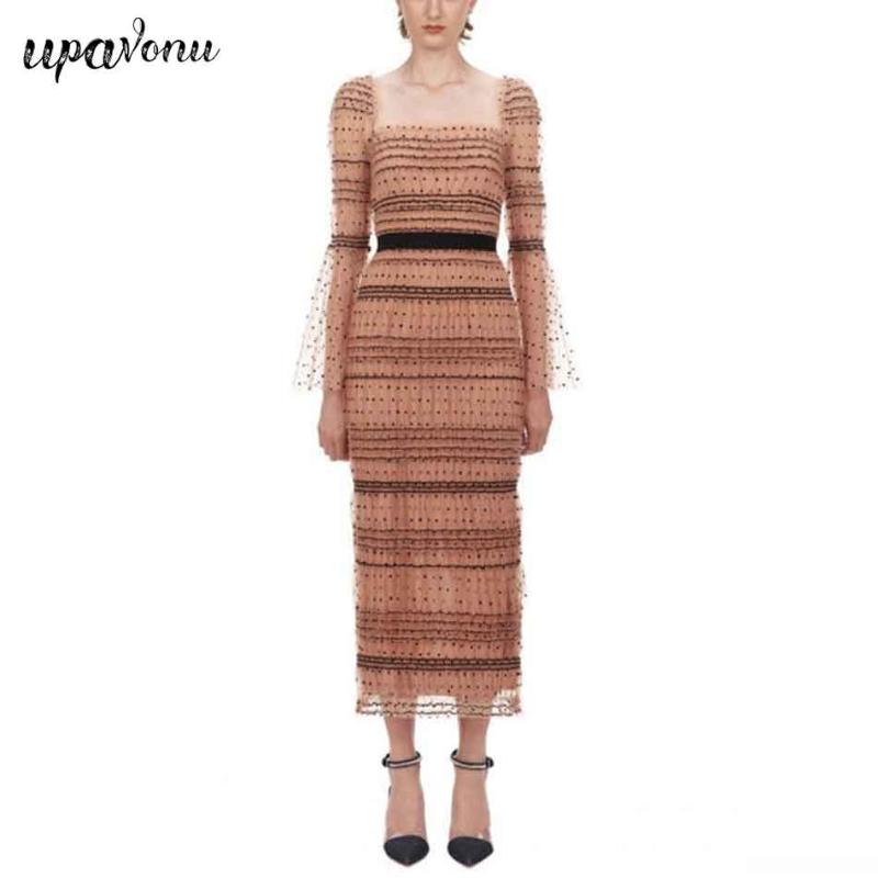 Sexy Mesh Dress Women 2020 Spring Square Collar Sexy Polka Dot Maxi Long Bodycon Runway Designer Dresses Party Dresses Vestidos, Khaki
Sexy Mesh Dress Women 2020 Spring Square Collar Sexy Polka Dot Maxi Long Bodycon Runway Designer Dresses Party Dresses Vestidos, Khaki