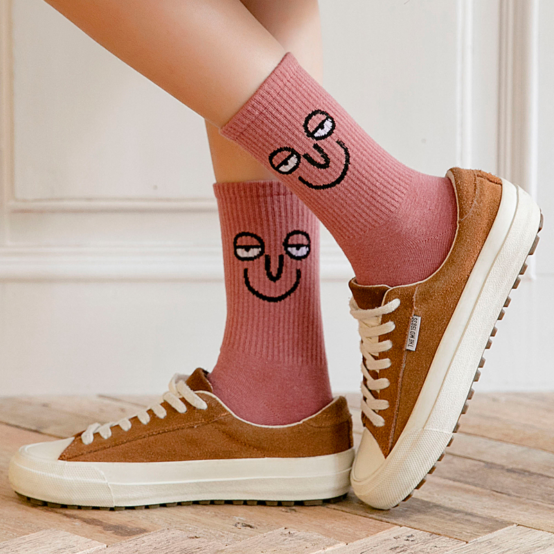 5 Pairs/Pack Unisex Surprise Mid Men Socks Harajuku ColorfulWinter Funny Socks Men 100 Cotton Kawaii Size 35-42 200924