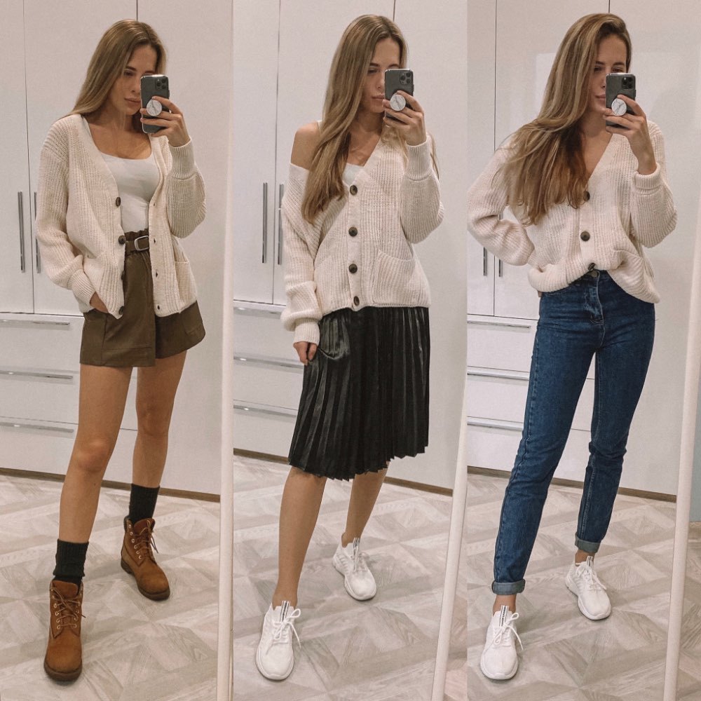 Flectit Cozy Ribbed Knit Cardigan Women Vneck Front Pocket Button Down Dropped Long Sleeve Korean Casual Chic Winter Tops