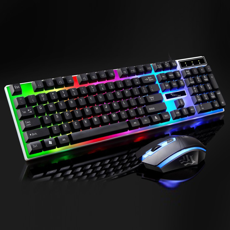 PARASOLANT Wired USB LED Light Keyboard And Mouse Set White Black Laptop Computer Colorful Gaming Backlit Keyboard Mouse Combos
PARASOLANT Wired USB LED Light Keyboard And Mouse Set White Black Laptop Computer Colorful Gaming Backlit Keyboard Mouse Combos