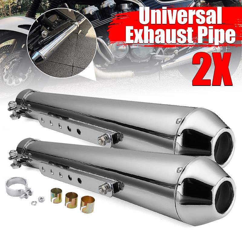 2pcs Universal Motorcycle Cafe Racer Exhaust Muffler Pipes Tail Tube with Sliding Bracket Matte Black Silver
2pcs Universal Motorcycle Cafe Racer Exhaust Muffler Pipes Tail Tube with Sliding Bracket Matte Black Silver