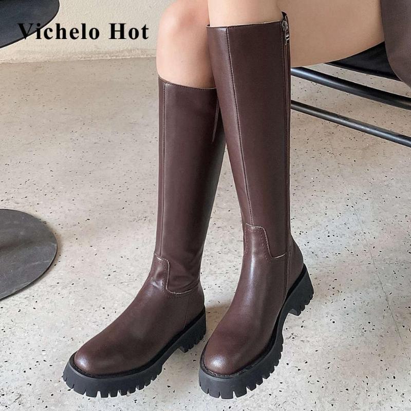Vichelo Hot best sale round toe med heel gladiator vintage wild zipper handmade high quality winter basic knee-high boots L10, Black
Vichelo Hot best sale round toe med heel gladiator vintage wild zipper handmade high quality winter basic knee-high boots L10, Black