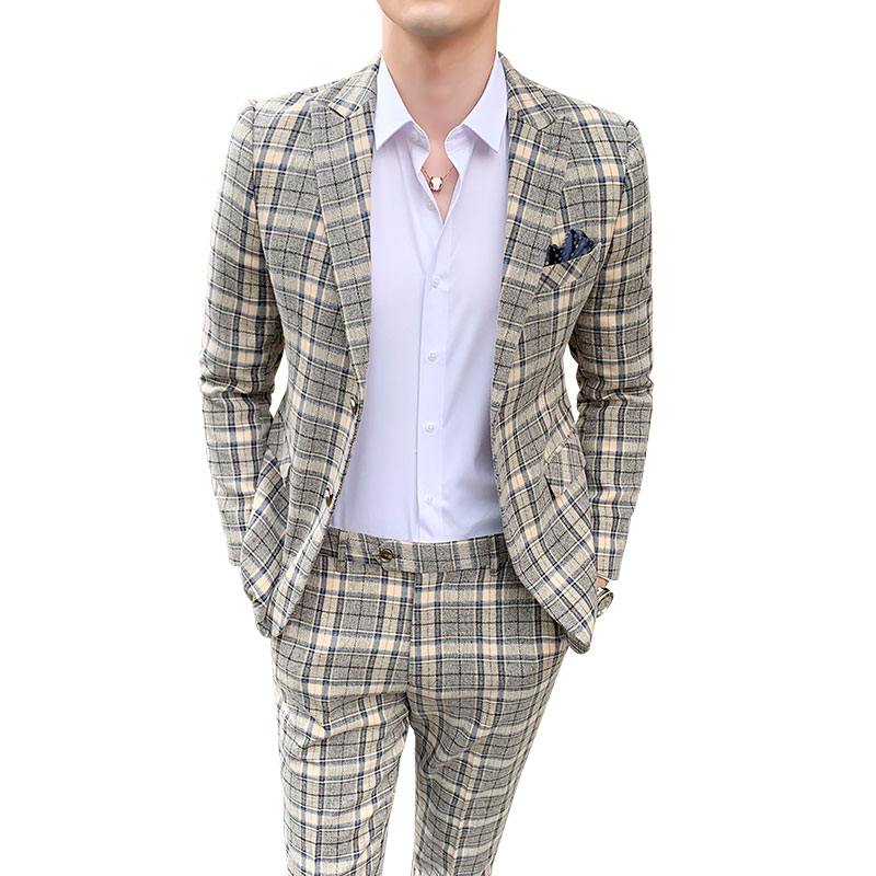 5 colors) fashionable men's casual suit classic plaid men suit jacket + trousers, man two-piece set can wear All year round, Tz103 orange red
5 colors) fashionable men's casual suit classic plaid men suit jacket + trousers, man two-piece set can wear All year round, Tz103 orange red