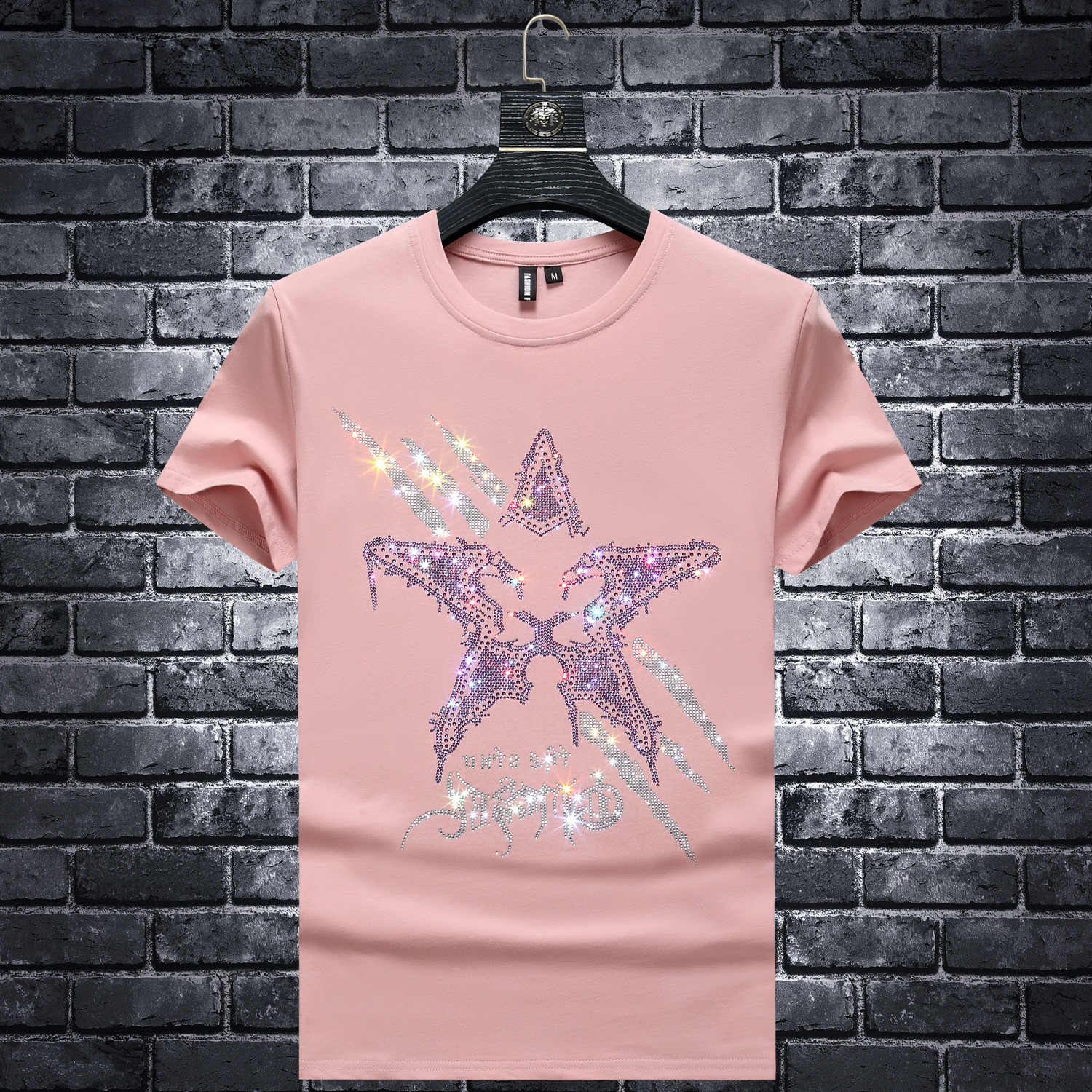 2020 Summer new men's hot diamond short-sleeved T-shirt fashion brand men's T-shirt fashion brand Youth diamond fashion half sleeve, White
2020 Summer new men's hot diamond short-sleeved T-shirt fashion brand men's T-shirt fashion brand Youth diamond fashion half sleeve, White