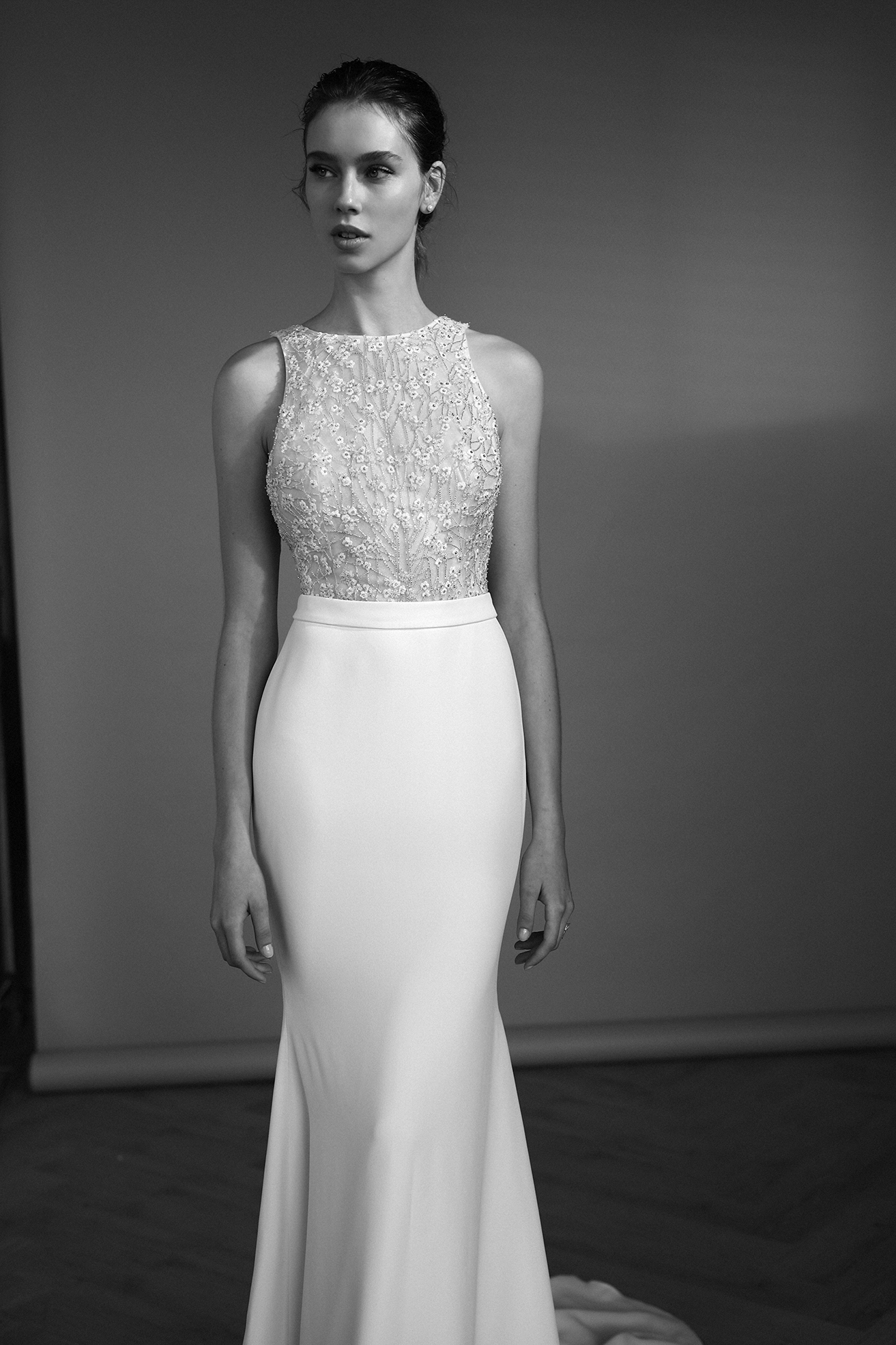 lihi hod sparkly mermaid wedding dresses sexy sequins jewel neck sequins bridal gowns zipper back satin wedding dress
