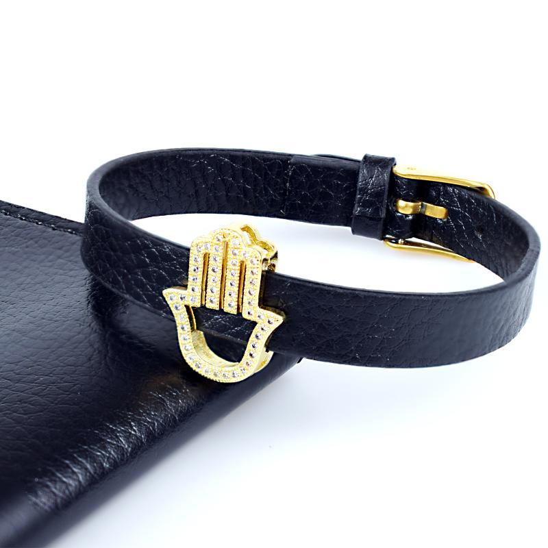 European and American Style Retro Leather Bracelet Fashion Personality Palm Micro-set Zircon Color Fatima Palm Couple Bracelet
European and American Style Retro Leather Bracelet Fashion Personality Palm Micro-set Zircon Color Fatima Palm Couple Bracelet