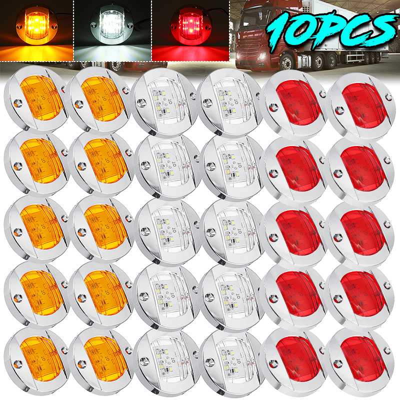 10pcs 12V 6 LED Truck Round Side Marker Light Tail Brake Light Warning Lamp Indicator Signal for Marine Boat Lorry Trailer Bus, As pic
10pcs 12V 6 LED Truck Round Side Marker Light Tail Brake Light Warning Lamp Indicator Signal for Marine Boat Lorry Trailer Bus, As pic