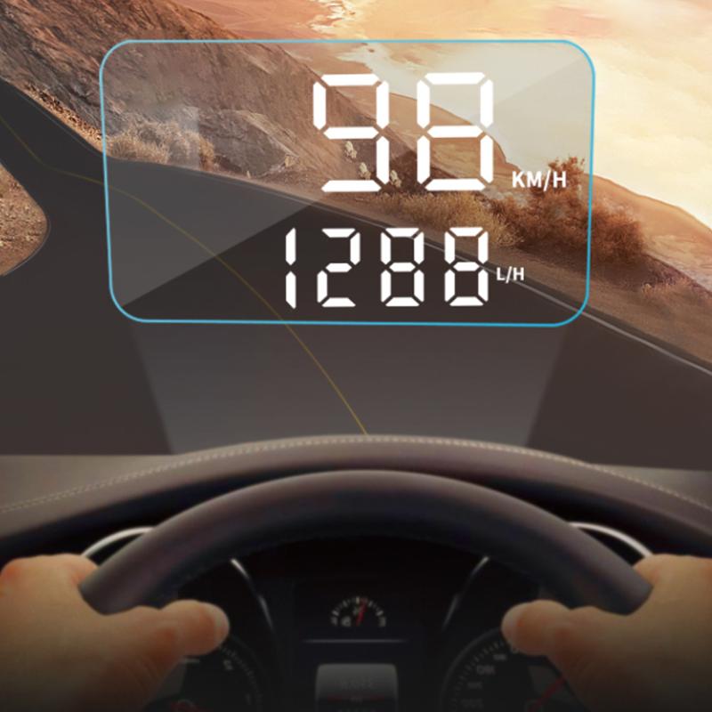

HUD Car Head Up Display Windshield Screen Projector Security Alarm Overspeed RPM Voltage Warning For 2020-2020