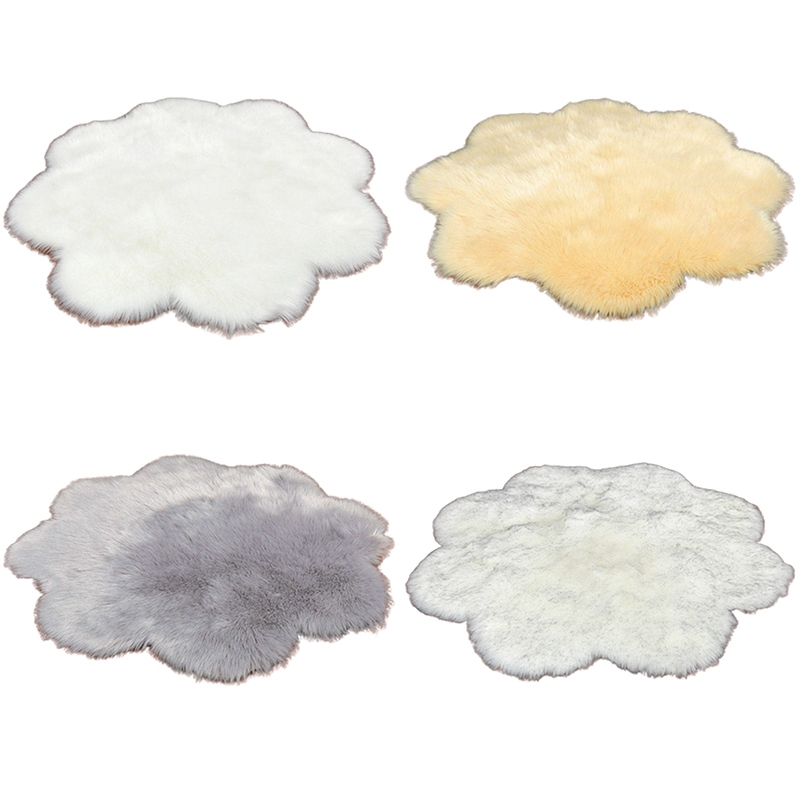 Flower Shape Solid Faux Fur Carpet Imitation Artificial Sheepskin Wool Floor Rug Shaggy Area Carpets for Living Room Bedroom, White
Flower Shape Solid Faux Fur Carpet Imitation Artificial Sheepskin Wool Floor Rug Shaggy Area Carpets for Living Room Bedroom, White