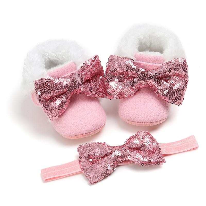 Baby Girls -12M Winter warm Fleece Booties with big bow Infant Prewalkers + Headband 2PC Kids shoes set, Brown
Baby Girls -12M Winter warm Fleece Booties with big bow Infant Prewalkers + Headband 2PC Kids shoes set, Brown