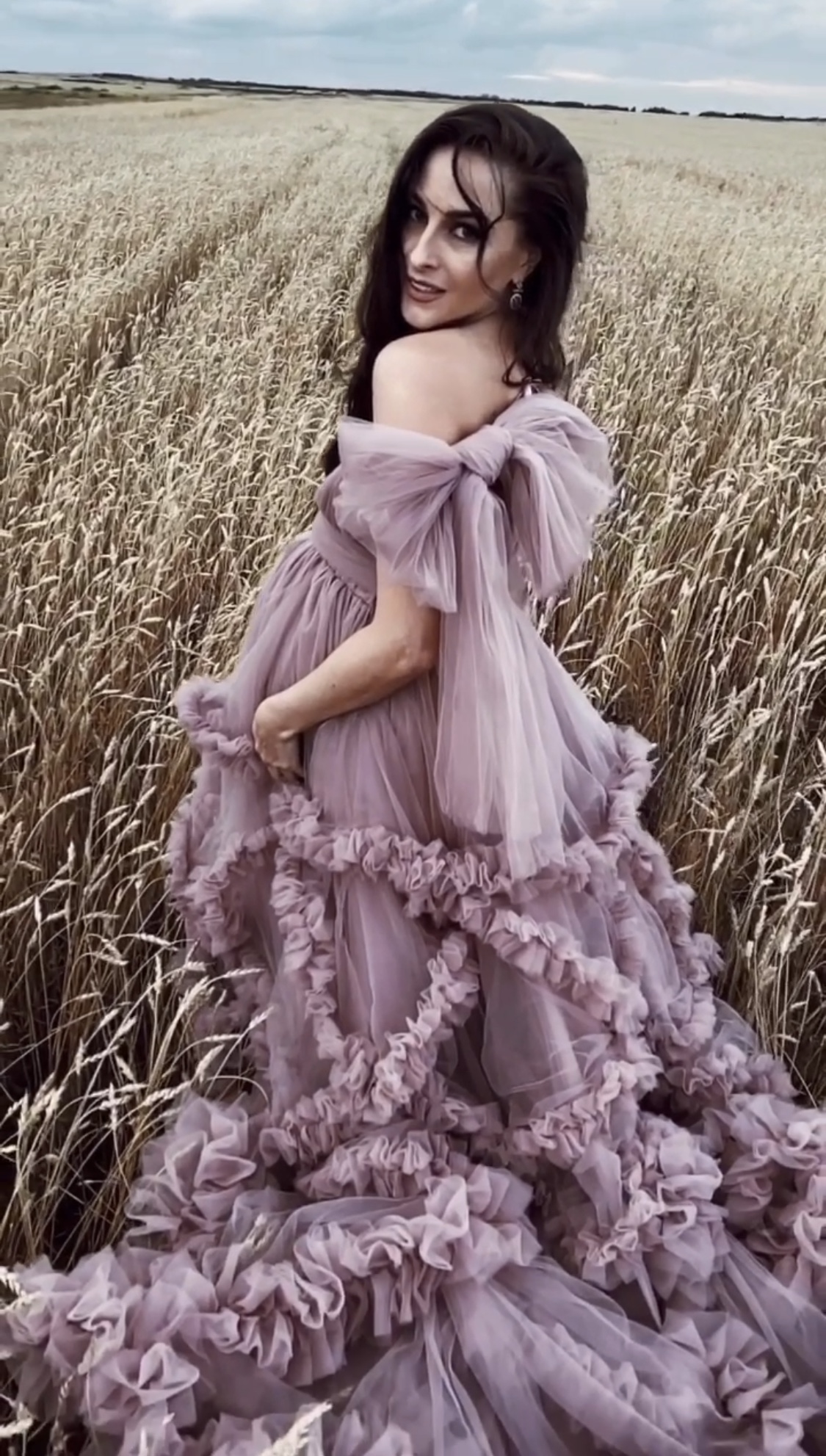 lavender prom dresses tulle pregnant dresses photography photo shoot wear plus size vestido sheer party dress