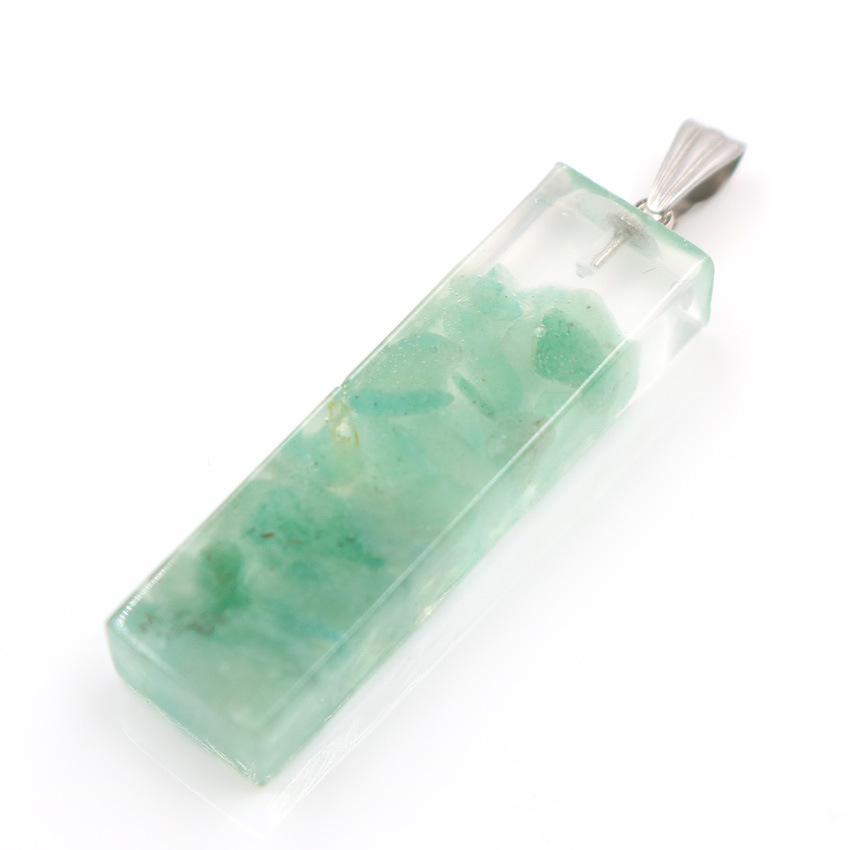 QIMOSHI Raw Quartz Cuboid chakra Yoga Healing Pendant Necklace for Women Men Stone Crystal Rectangle Point Pillar Pendants Jewelry