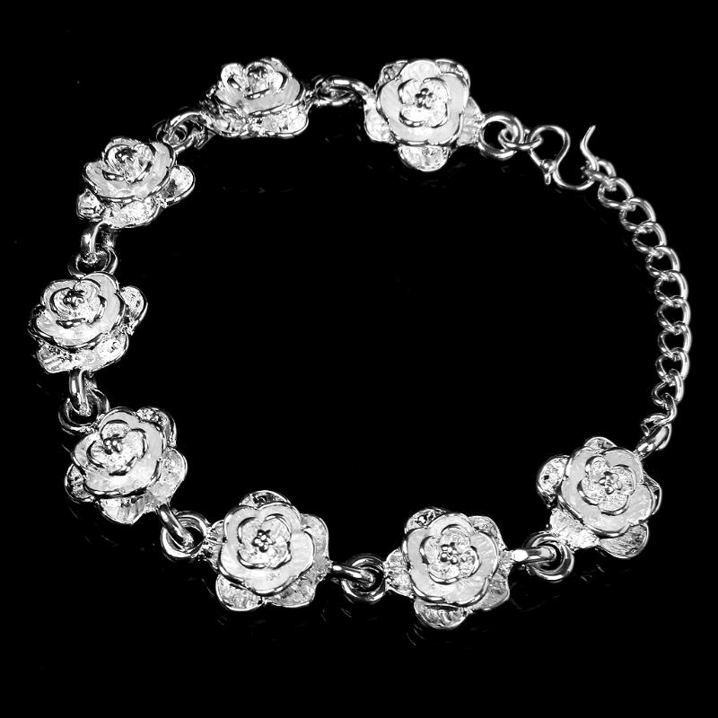Boho Silver Color Rose Flower Chain Link Cuff Wedding Bridal Bangle Bracelet Prom Xmas Fashion Jewelry
Boho Silver Color Rose Flower Chain Link Cuff Wedding Bridal Bangle Bracelet Prom Xmas Fashion Jewelry