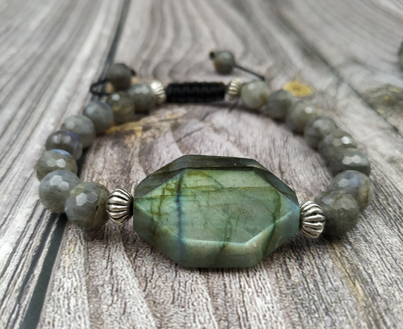 YA4005 Natural Labradorite Stone Beads Cord Knot Bracelet Adjustable
YA4005 Natural Labradorite Stone Beads Cord Knot Bracelet Adjustable