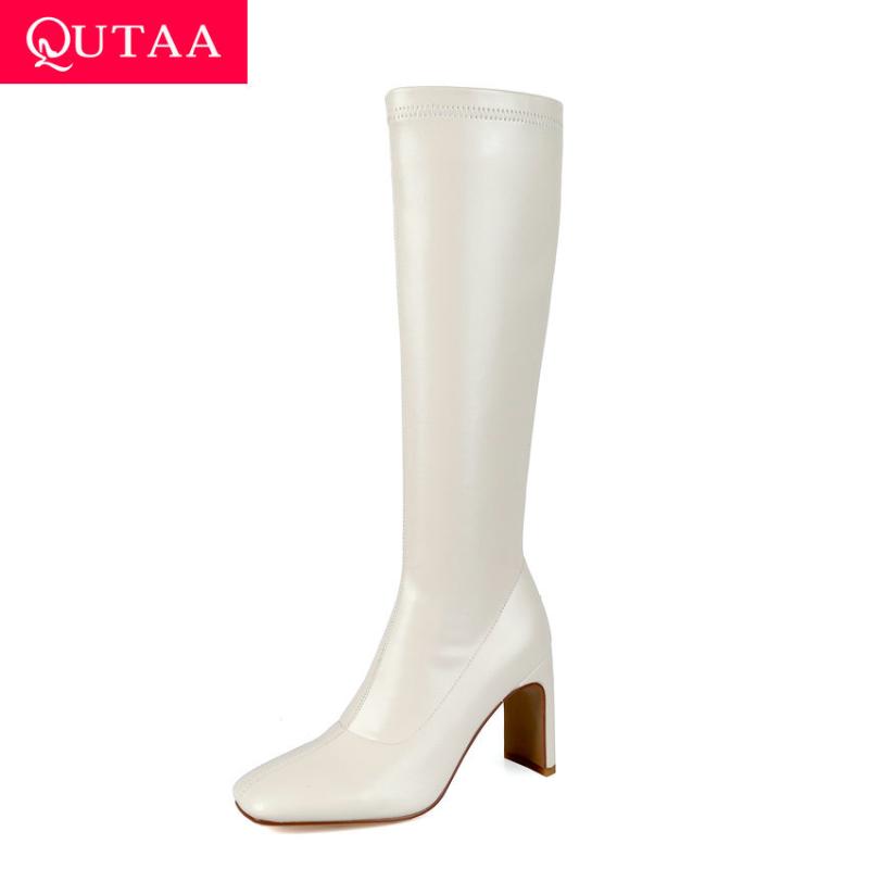 QUTAA 2021 Square High Heel Fashion Autumn Winter Knee High Boots Square Toe Soft PU Leather Zipper Women Long Boots Size 34-43, Beige
QUTAA 2021 Square High Heel Fashion Autumn Winter Knee High Boots Square Toe Soft PU Leather Zipper Women Long Boots Size 34-43, Beige